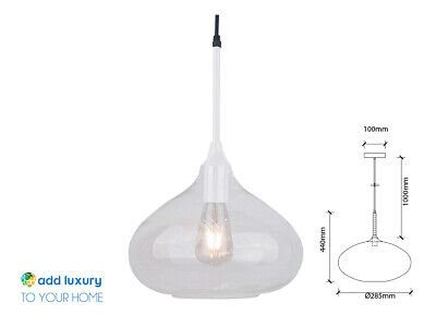 Lampadario a Sospensione Decanter in Vetro Lucido Attacco E27 Colore Bianco SKU