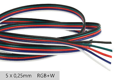 Cavo Filo Elettrico Penta Polare 5 X 0,25 mmq Per Striscia Led RGBW RGB+W 1