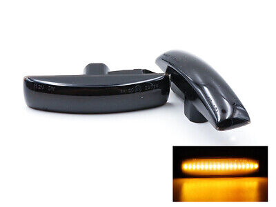 Kit Freccia Laterale a Led Side Marker Lente Nero Fume Luce Arancione Per Land