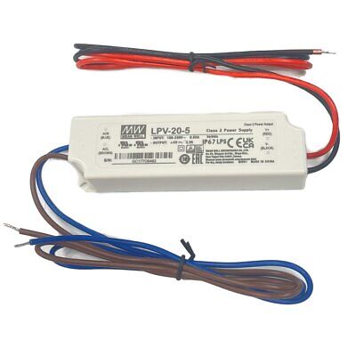 MeanWell LPV-20-5 Alimentatore Trasformatore CV 20W 5V 3A Impermeabile IP67