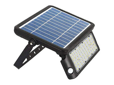 Lampada Faro Led Con Pannello Solare 10W 4000K Doppio Sensore PIR Base