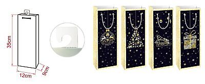 12 Pezzi Sacchetti Portabottiglia Vino Busta In Carta Per Tema Natale 12X35X9cm