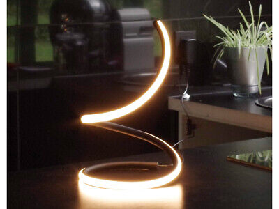 Lampada Led da Tavolo Design Moderna Spirale 17W Caldo 3000K Colore Nero Con