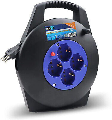 Avvolgicavo Elettrico Prolunga Elettrica 8 Metri 4 Prese Polivalenti Schuko +