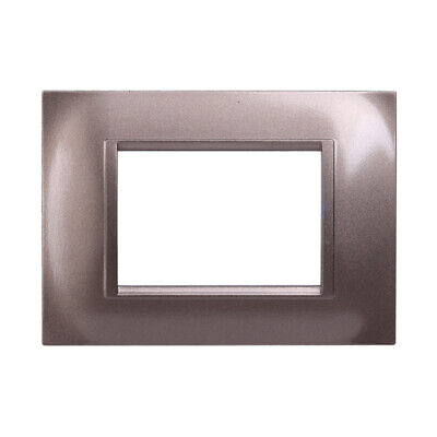 ETTROIT Placca Plastica Quadrata Serie Space 3P Colore Bronzo Compatibile Con