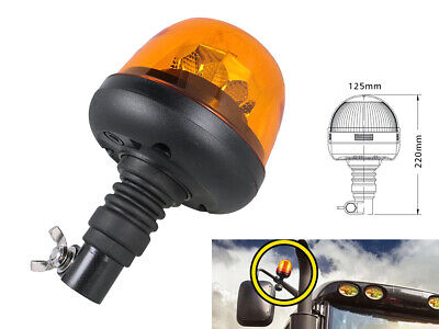 Lampada Luce Lampeggiante Led Rotante Strobo Arancione Magnetico 12V 24V Segnal