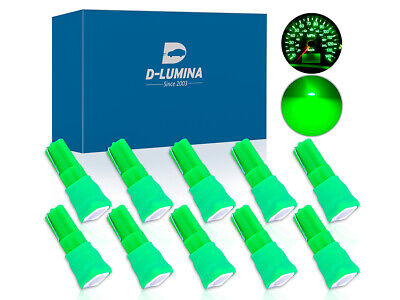 10 Lampadine Led T5 12V W1,2W Colore Verde Con 1 Smd 5050 Luci Cruscotto Auto e