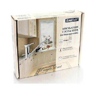 Kit Rubinetto da Cucina Acqua Fredda e Calda Monocomando Argento Cromato Misura