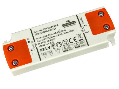 Alimentatore Trasformatore Slim 24V 20W 0,83A 16mm SNAPPY SNP20-24VF-E <ul>
