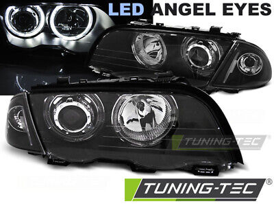 HEADLIGHTS ANGEL EYES LED BLACK fits E46 05.98-08.01 S/T