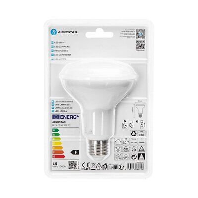 Lampadina LED E27 15W R90 Luce Bianca Fredda 6400K 1500 Lumens Angolo a Fascio