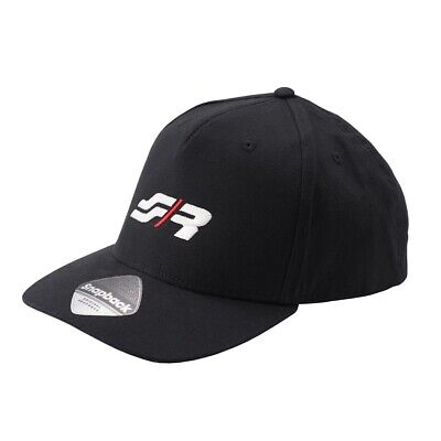 Cappellino Snapback in cotone nero modello con logo ricamato SR,