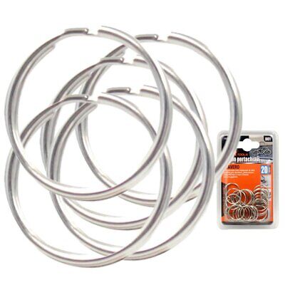 Kit 30 Pezzi Anello Portachiavi in Metallo 20 millimetri <ul><li>Organizza