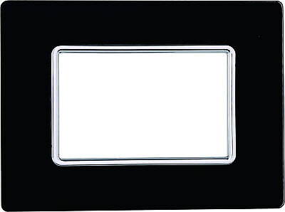 ETTROIT Placca In Vetro Serie Solar 3P Colore Nero Compatibile Con Bticino