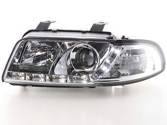 Coppia Fari Fanali Anteriori Tuning Dayline Luci Diurne A4 B6 01/04 cromat