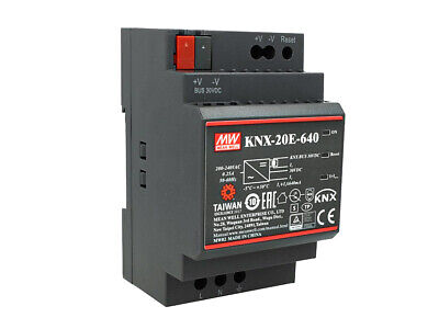 MeanWell KNX-20E-640 Alimentatore KNX 30V 640 mA 19,2W Konnex Per Guida DIN