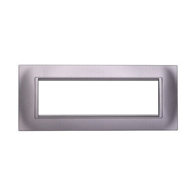 ETTROIT Placca Plastica Quadrata Serie Space 7P Colore Silver Compatibile Con