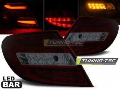 Coppia Fari Fanali Posterio Tuning Classe C W204 SEDAN 07-10 Fume' Rosso LED BAR