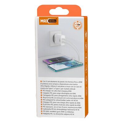 Caricatore da Muro con 2 Porte 20W 2A USB-C PD40W Carica Rapida 3.0 per Iphone