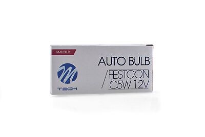 LOTTO DI 10 PEZZI Lampada M-TECH C5W 12V/5W T11x41 SV8.5 CLEAR