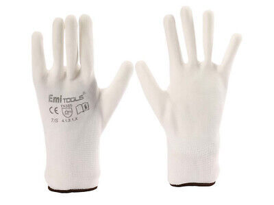 12 Paia Guanti da Lavoro Bianco Taglia S 7 Con Rivestimento in Lattice <ul>