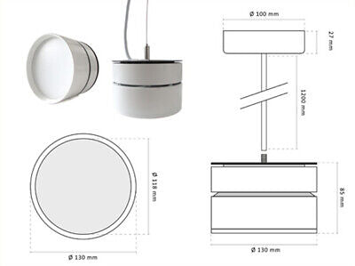 Lampada Faretto Led A Sospensione Moderna Da Soffitto 16W 220V Bianco Caldo <p