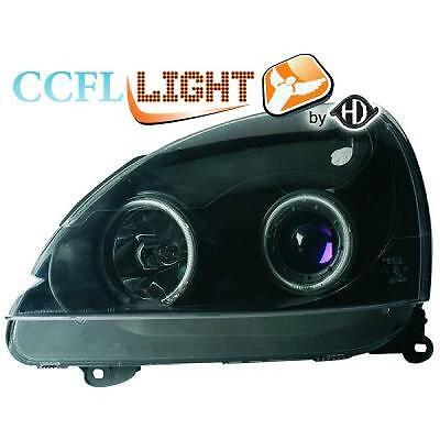 Coppia fari fanali anteriori TUNING CLIO 01-05 neri H1+H7 per reg elett