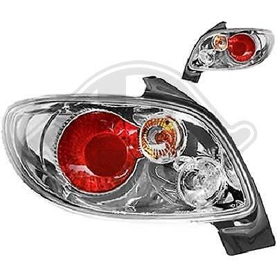 Coppia fari fanali posteriori TUNING 206 98-05 3/5 porte CROMATI