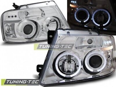 Coppia Fari Fanali anteriori Tuning F150 MK11 2004-2008 ANGEL EYES Cromati