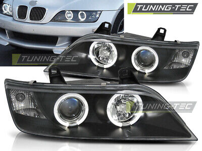 Coppia set fanali FARI ANTERIORI ANGEL EYES NERI per Z3 01.96-02