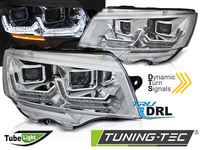 HEADLIGHTS TUBE LIGHT CHROME DRL SEQ fits T6.1 20-