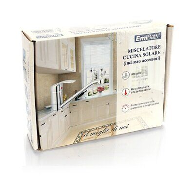 Kit Rubinetto Cucina Appogio Su Lavello Bocca Bassa Argento Cromato Misura
