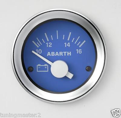 Manometro Strumento 52mm ROAD ITALIA ABARTH Voltmetro 10-16 VOLT BLU