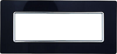 ETTROIT Placca In Vetro Serie Solar 6P Colore Nero Compatibile Con Bticino