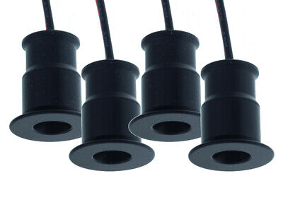 4 PZ Faretto Led Da Incasso 1W DC 12V Freddo 6000K Carcassa Nera Angolo 30