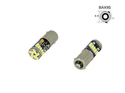 Coppia lampade 2 Led Canbus H6W BAX9S Piedi Storti 15 Smd 4014 Bianco No Errore