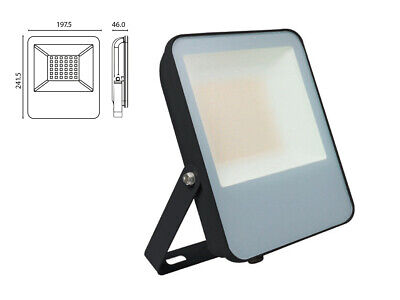 Faro Led Flood 160lm/W 50W 8000lm Freddo 6400K Carcassa Nera IP65 Super Luminos