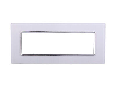 ETTROIT Placca In Vetro Serie Starlight 7P Colore Bianco Compatibile Con Vimar