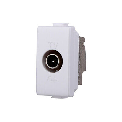 ETTROIT Connettore Presa TV Passante Maschio Colore Bianco Compatibile Con