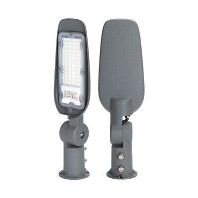Lampione Stradale LED Sottile e Regolabile Fredda 6500K 2550 Lumens 30W