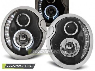 Coppia Set Fari Fanali Anteriori Tuning (COOPER) 05.01-10.06 DAYLIGHT Nero H1+H1