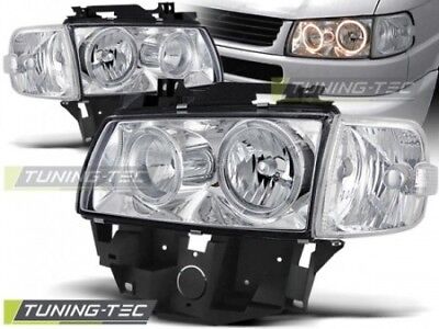 Coppia Set Fari Fanali Anteriori Tuning T4 08.96-03.03 BUS ANGEL EYES Cromato