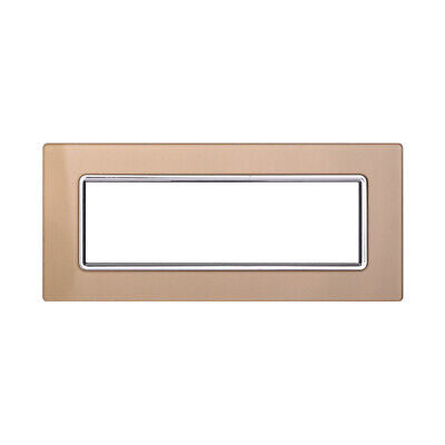 ETTROIT Placca In Vetro Serie Space 7P Colore Oro Compatibile Con Bticino