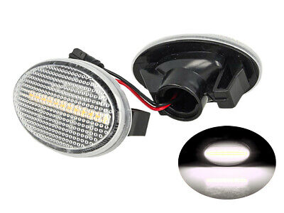 Kit Freccia Laterale a Led Side Marker Lente Trasparente Luce Bianco Per Merced