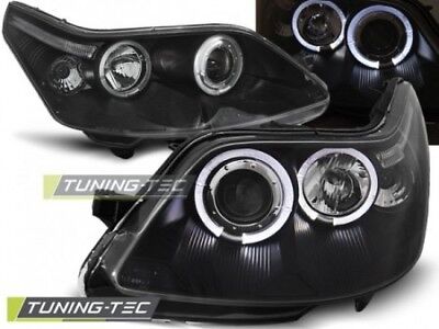 Coppia Set Kit Fari Fanali Anteriori Tuning C4 04-10 ANGEL EYES Nero Alogeni