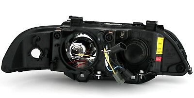 Coppia Fari Fanali Anteriori TUNING E39 95-00 Angel Eyes NERI H7/H7