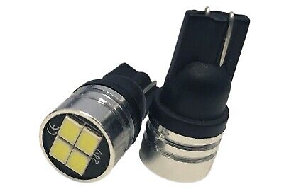 Coppia 24V 2x Lampade Led T10 W5W Bianco Freddo 4 Smd 2835 Frontale No Polarita