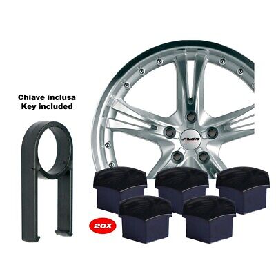 Copribulloni chiave 21 mm Black 20+1 ABS nero chiavei inclusa