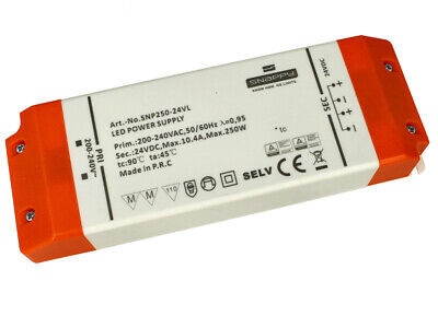 Alimentatore Trasformatore Slim 24V 250W 10,4A 31mm SNAPPY SNP250-24VL <ul>