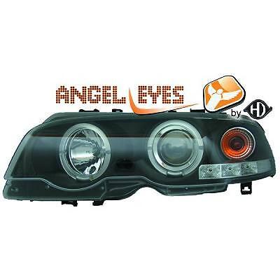 Coppia fari fanali anteriori TUNING Serie 3 E46 99-03 coupe' cabrio nero con